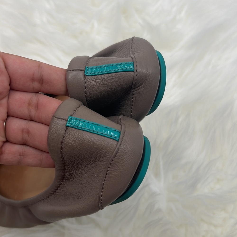 Tieks Taupe Leather Ballet Flats - Picture 2 of 10